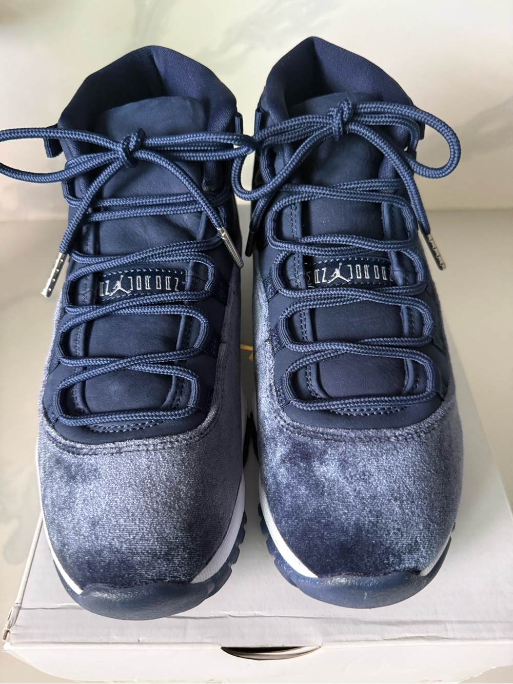 Jordan Women’s Navy Velvet Sneakers